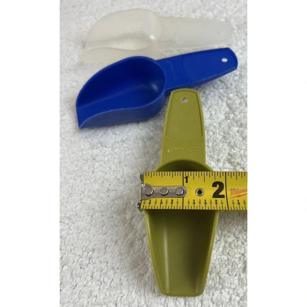 Vintage Tupperware Scoops #878 Green Blue Clear (Lot of 3) VGUC